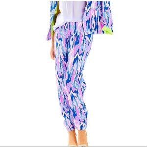Lilly Pulitzer Saffron Purple Printed Joggers